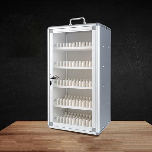 Handy Aufbewahrungsschrank Safe Handy-Spind mit Türschlössern und Schlüsseln, Sichere Aufbewahrungslösung zur Wandmontage in Silber-Finish für Sicherheit(51cm/20in) von VOLDAX