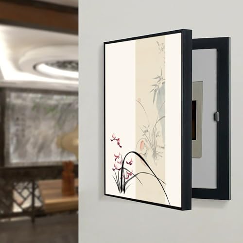 Stromzähler Box Dekoration Stromkasten Verkleidung, Decorative Electric Box Cover Meter Box Cover Verbirgt Den Verteilerkasten Perfekt(Black-D,50 * 70cm/19.7 * 27.6in) von VOLDAX