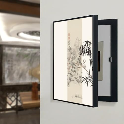 Stromzähler Box Dekoration Stromkasten Verkleidung, Decorative Electric Box Cover Meter Box Cover Verbirgt Den Verteilerkasten Perfekt(Black-E,50 * 60cm/19.7 * 23.6in) von VOLDAX