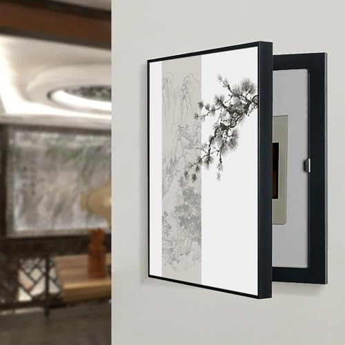 Stromzähler Box Dekoration Stromkasten Verkleidung, Decorative Electric Box Cover Meter Box Cover Verbirgt Den Verteilerkasten Perfekt(Black-H,60 * 80cm/23.6 * 31.5in) von VOLDAX