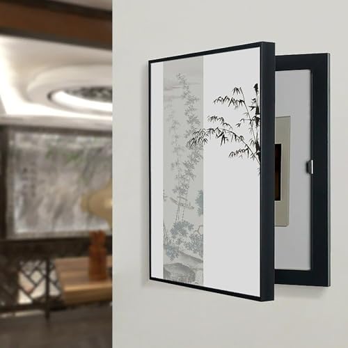 Stromzähler Box Dekoration Stromkasten Verkleidung, Decorative Electric Box Cover Meter Box Cover Verbirgt Den Verteilerkasten Perfekt(Black-J,50 * 70cm/19.7 * 27.6in) von VOLDAX