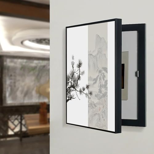 Stromzähler Box Dekoration Stromkasten Verkleidung, Decorative Electric Box Cover Meter Box Cover Verbirgt Den Verteilerkasten Perfekt(Black-K,50 * 60cm/19.7 * 23.6in) von VOLDAX