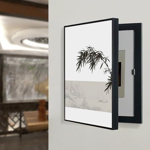 Stromzähler Box Dekoration Stromkasten Verkleidung, Decorative Electric Box Cover Meter Box Cover Verbirgt Den Verteilerkasten Perfekt(Black-L,60 * 80cm/23.6 * 31.5in) von VOLDAX