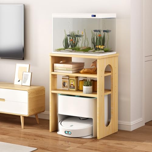 VOLDAX 2/3-stöckiger Staubsauger Roboter Schrank mit verstellbarem Regal, Offenes Versteck-Regal, für Wohnzimmer Schlafzimmer Badezimmer Balkon(Beige,35.5cm/14in) von VOLDAX