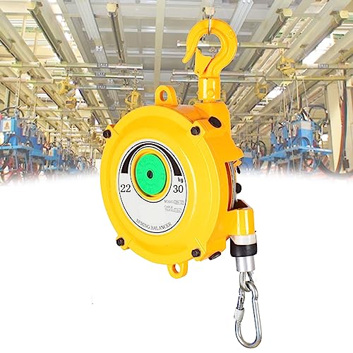 VOLDAX Federzug Balancer mit 1.5 m Kabel und Haken, hängendes einziehbares Werkzeug, Federbalancer, Verstellbarer Balancer-Retraktor, hängende Halteausrüstung in Gelb (Size : 22-30kg) von VOLDAX