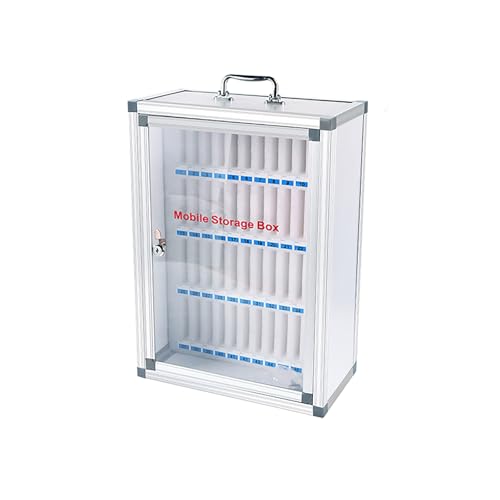 VOLDAX Handy-Spind Handy Schließfach Box Aluminium Mit Türschlössern Und Schlüsseln, Handy-Aufbewahrungsspind für Klassenzimmer Büro Kirche Fitnessstudio(36.5 * 19 * 51cm/14.4 * 7.5 * 20in) von VOLDAX