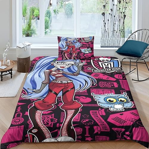 VOLDAX Monster High 3D Effekt Bettwäsche-Set 2 Teilig Design Für Anspruchsvolle Männer Vatertag Single（135x200cm） von VOLDAX