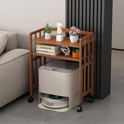 VOLDAX Roboter Vakuum-Aufbewahrungsregal – mit Verstellbarem Regal, Mobiler Lagerschrank für Selbstentleerenden Roboter und Mopp, für Wohnzimmer Küche Schlafzimmer(70 * 88cm/27.6 * 34.6in) von VOLDAX