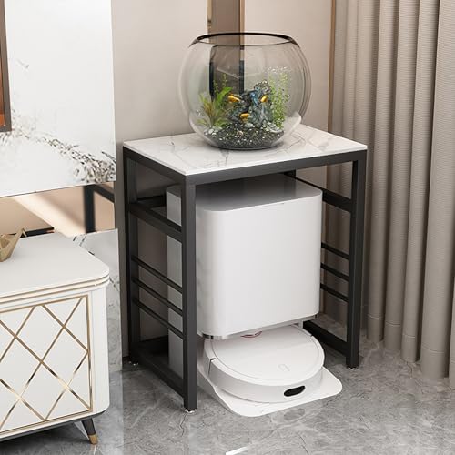 VOLDAX Saugroboter Ständer Staubsauger Beistelltisch Wohnzimmer Staubsauger Roboter Halter, Beistelltisch für Wohnzimmer Schlafzimmer Küche(Black,50 * 40cm/19.7 * 15.7in) von VOLDAX