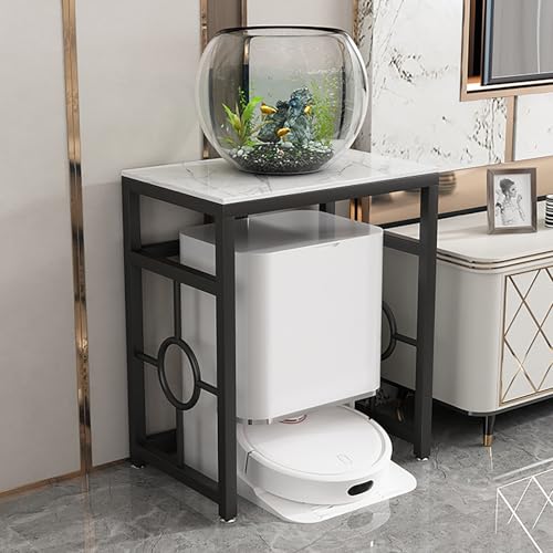VOLDAX Saugroboter Ständer Staubsauger Beistelltisch Wohnzimmer Staubsauger Roboter Halter, Beistelltisch für Wohnzimmer Schlafzimmer Küche(Black1,70 * 40cm/27.6 * 15.7in) von VOLDAX