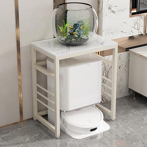VOLDAX Saugroboter Ständer Staubsauger Beistelltisch Wohnzimmer Staubsauger Roboter Halter, Beistelltisch für Wohnzimmer Schlafzimmer Küche(Off-White,70 * 40cm/27.6 * 15.7in) von VOLDAX