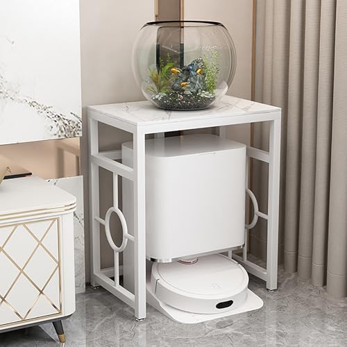 VOLDAX Saugroboter Ständer Staubsauger Beistelltisch Wohnzimmer Staubsauger Roboter Halter, Beistelltisch für Wohnzimmer Schlafzimmer Küche(White 1,45 * 25cm/17.7 * 9.8in) von VOLDAX