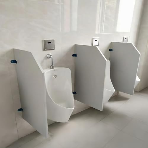 VOLDAX Schamwand Toilettenabtrennung Wandmontage Urinal Trennwand, WC Sichtschutz Urinal Wand Modernes Design für Schulen Einkaufen Kindergärten(White-2PCS) von VOLDAX