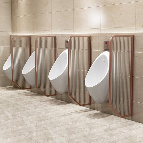 VOLDAX Schamwand WC Sichtschutz Toilettenabtrennung Wandmontage Urinal Trennwand, Edelstahlrahmen und Raumteiler aus gehärtetem Glas Modernes Design(Rose Gold,2PCS) von VOLDAX