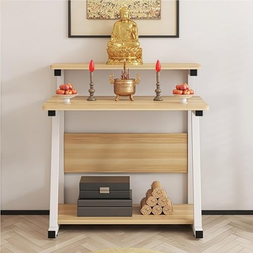 VOLDAX Spiritual Altar Table Buddhistischer Entspannung Tisch, Puja-Tisch Mit Mehreren Ebenen Und Stauraum für Gebete Wahrsagerei Entspannun(Yellow,80cm/31.5in) von VOLDAX