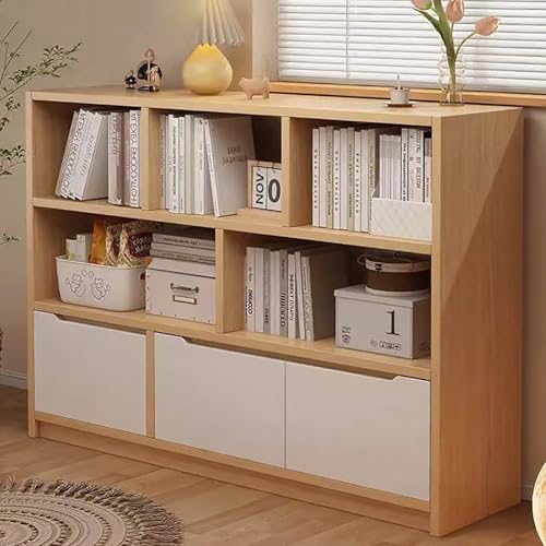 VOLDAX Stöckiges Bücherregal for Kinderzimmer Multifunktionales Bücherregal Massivholz Standregal, Büroregale für Schlafzimmer Wohnzimmer Arbeitszimmer(Yellow,100cm/39.4in) von VOLDAX