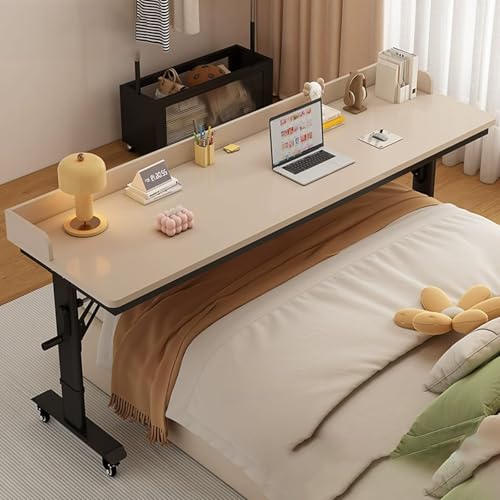 VOLDAX Über-Betttisch Beistelltische fürs Wohnzimmer, 360° Rotierend Betttisch Side Table Höhenverstellbar 72-95cm, Pneumatisch Stehpult für Sofa Bett Wohnzimme(Brown2,150 * 40cm/59 * 15.7in) von VOLDAX