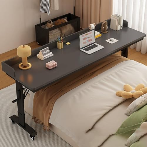 VOLDAX Über-Betttisch Beistelltische fürs Wohnzimmer, 360° Rotierend Betttisch Side Table Höhenverstellbar 72-95cm, Pneumatisch Stehpult für Sofa Bett Wohnzimme(Gray2,150 * 40cm/59 * 15.7in) von VOLDAX