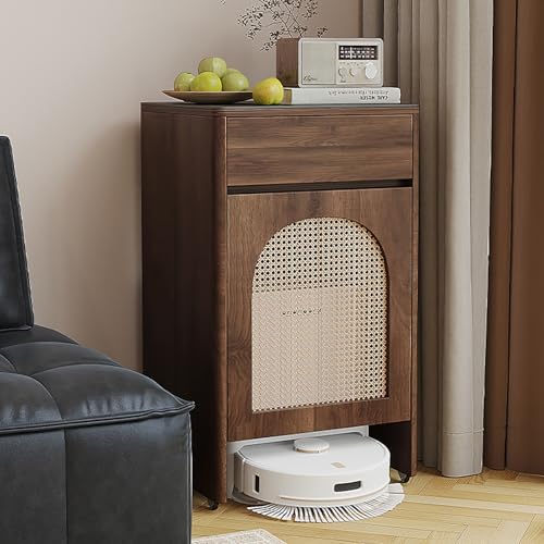 VOLDAX Versteckter Roboter-Staubsaugerschrank Mobiler Lagerschrank, Aufbewahrungsschrank aus Kunstharz-Rattan for kleine Räume Wohnzimmer Schlafzimmer VOLDAX Versteckter Roboter-Staubsaugerschrank Mobiler Lagerschrank, Aufbewahrungsschrank aus Kunstharz-Rattan for kleine Räume Wohnzimmer Schlafzimmer von VOLDAX