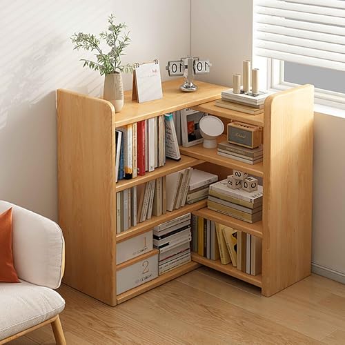 VOLDAX Verstellbares Schreibtisch-Regal – Massivholz 3-stufig Stöckiges Bücherregal for Kinderzimmer, Standregal für Wohnzimmer Schlafzimmer(60cm/23.6in) von VOLDAX