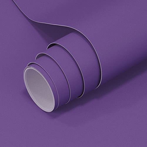 VOLEAAR Violettes Kontaktpapier, 40x1000 cm, reines Grün, zum Abziehen und Aufkleben, Vinyl, selbstklebend, wasserdicht, einfarbig, violett, Wandpapier für Schrank, Regal, Liner, Abdeckung, dekorativ von VOLEAAR