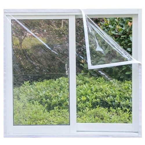 Fensterisolierungskit, Fensterfolie Transparente Winddichte Plane und Isolierfolie Stanzfreie Montage von Schlafzimmerfenstern160x200cm(63x78.7in) Weiß von VOLLENC