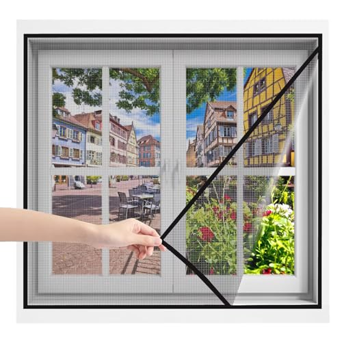 Fensternetz Insektenschutz Terrasse Roll Fliegengitter 140x150cm Schwarz Gaze Fenster von VOLLENC