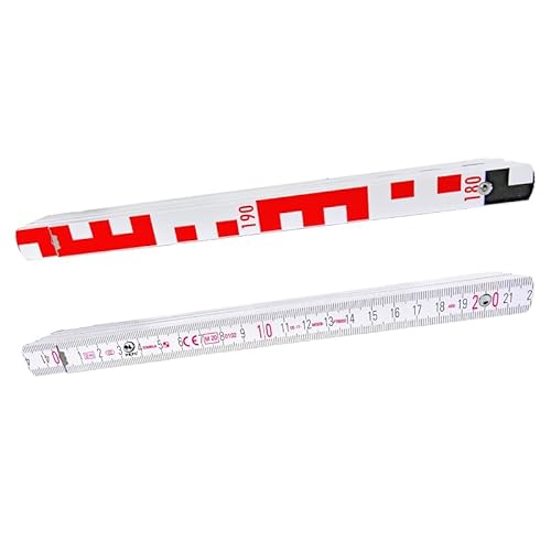Nivellierzollstock 2 m (Geometer-Maßstab), Transportlänge 24,0 cm, E-Teilung/mm-Teilung von VOLMER VERMESSUNGSGERÄTE- & AKKU-SERVICE