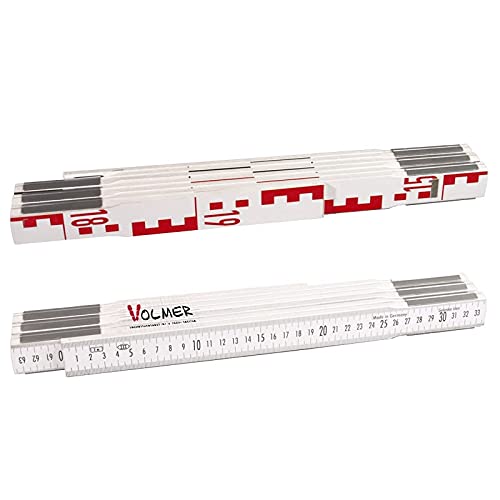 Nivellierzollstock 2 m (Geometer-Maßstab), Transportlänge 37,5 cm – E-Teilung/mm-Teilung von VOLMER VERMESSUNGSGERÄTE- & AKKU-SERVICE