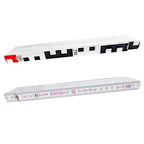 Nivellierzollstock 3 m (Geometer-Maßstab), Transportlänge 24 cm – E-Teilung/cm/mm-Teilung von VOLMER VERMESSUNGSGERÄTE- & AKKU-SERVICE