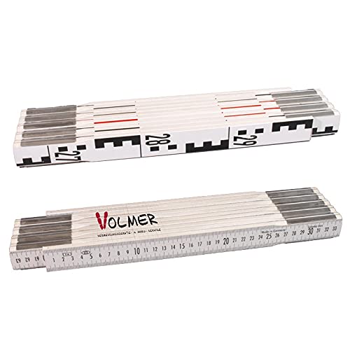 Nivellierzollstock 3 m (Geometer-Maßstab), Transportlänge 37,5 cm – E-Teilung/mm-Teilung von VOLMER VERMESSUNGSGERÄTE- & AKKU-SERVICE