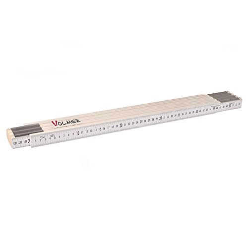 Nivellierzollstock 4 m, (Geometer-Maßstab), Transportlänge 57,5 cm – beide Seiten cm/mm-Teilung von VOLMER VERMESSUNGSGERÄTE- & AKKU-SERVICE
