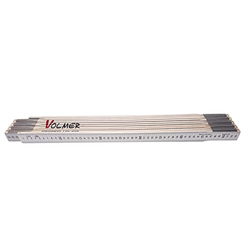 Nivellierzollstock 5 m, (Geometer-Maßstab), Transportlänge 57,5 cm – beide Seiten cm/mm-Teilung von VOLMER VERMESSUNGSGERÄTE- & AKKU-SERVICE