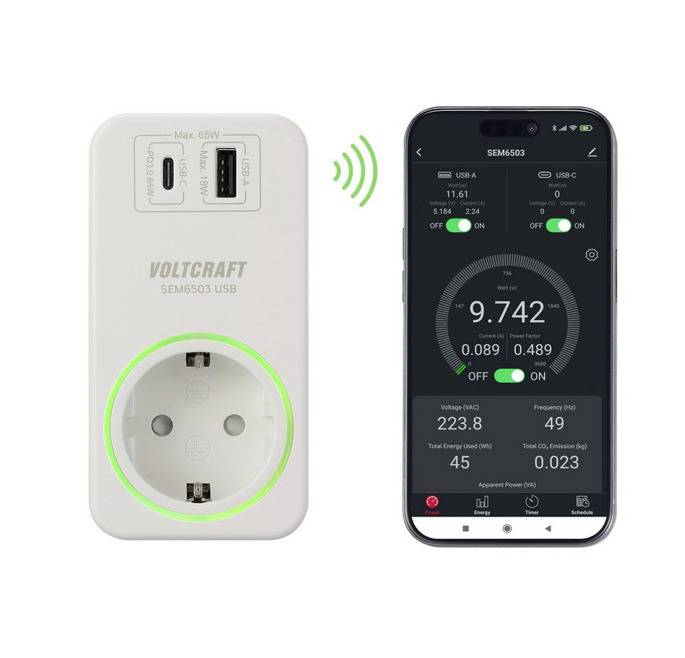 VOLTCRAFT Energiekostenmessgerät VOLTCRAFT SEM6503 Energiekosten-Messgerät USB-Schnittstelle, USB-Messu, SEM6503 VOLTCRAFT Energiekostenmessgerät VOLTCRAFT SEM6503 Energiekosten-Messgerät USB-Schnittstelle, USB-Messu, SEM6503 von VOLTCRAFT