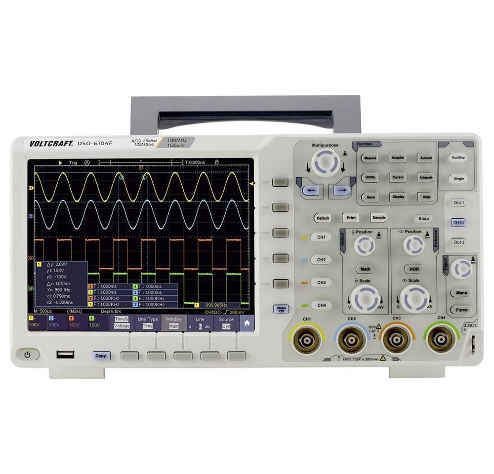 VOLTCRAFT Multimeter DIGITAL-OSZILLOSKOP, Digital-Speicher (DSO), Funktionsgenerator von VOLTCRAFT