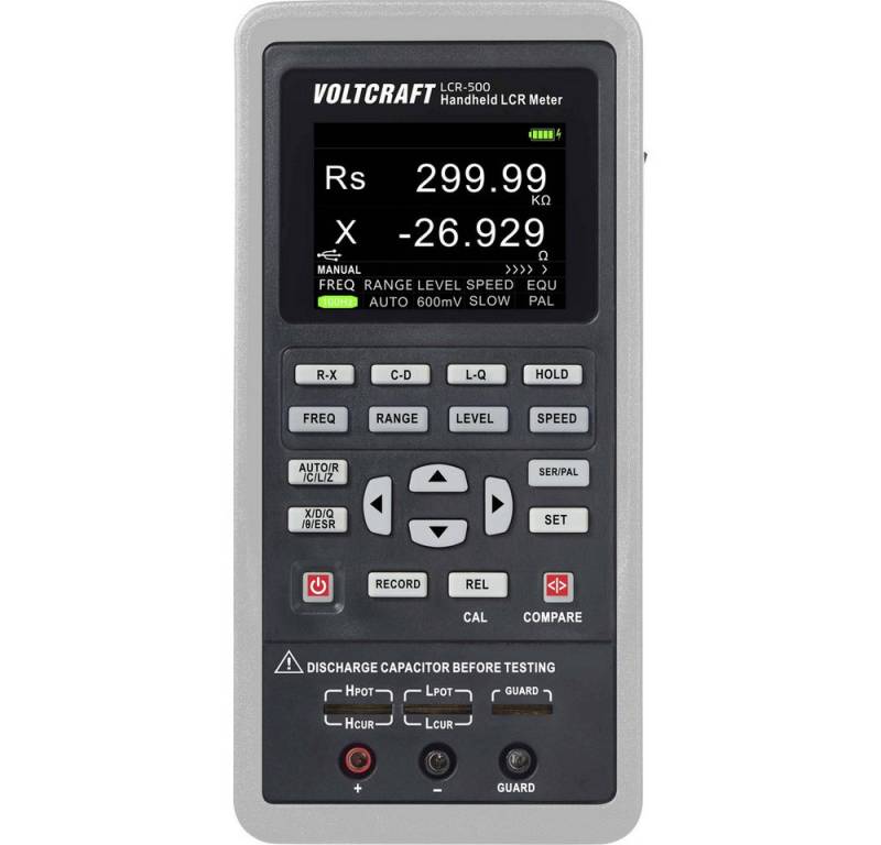 VOLTCRAFT Spannungsprüfer VOLTCRAFT LCR-500 LCR Messbrücke digital Datenlogger CAT I Anzeige (C, (LCR-500) von VOLTCRAFT