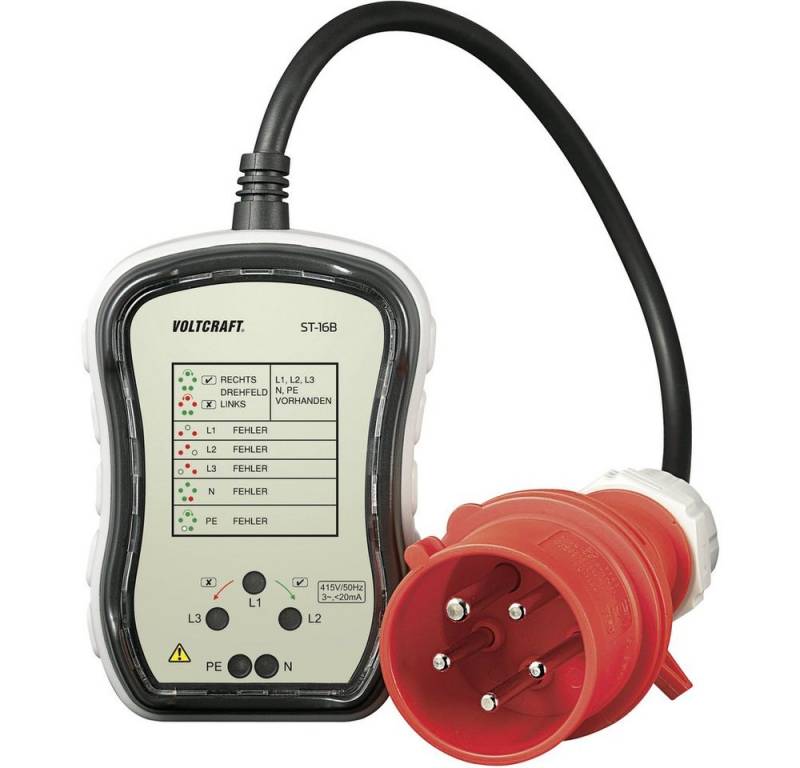 VOLTCRAFT Spannungsprüfer VOLTCRAFT ST-32B Steckdosentester Optisch, (ST-32B) von VOLTCRAFT