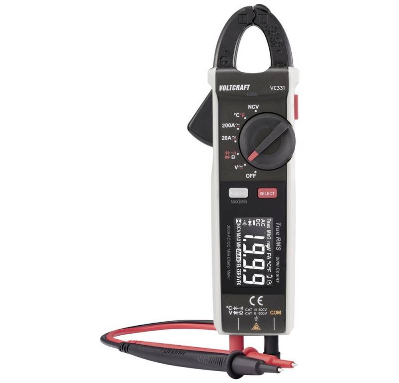 VOLTCRAFT Spannungsprüfer VOLTCRAFT VC-331 SE Stromzange CAT II 600 V, CAT III 300 V Anzeige, (VC-331 SE) von VOLTCRAFT