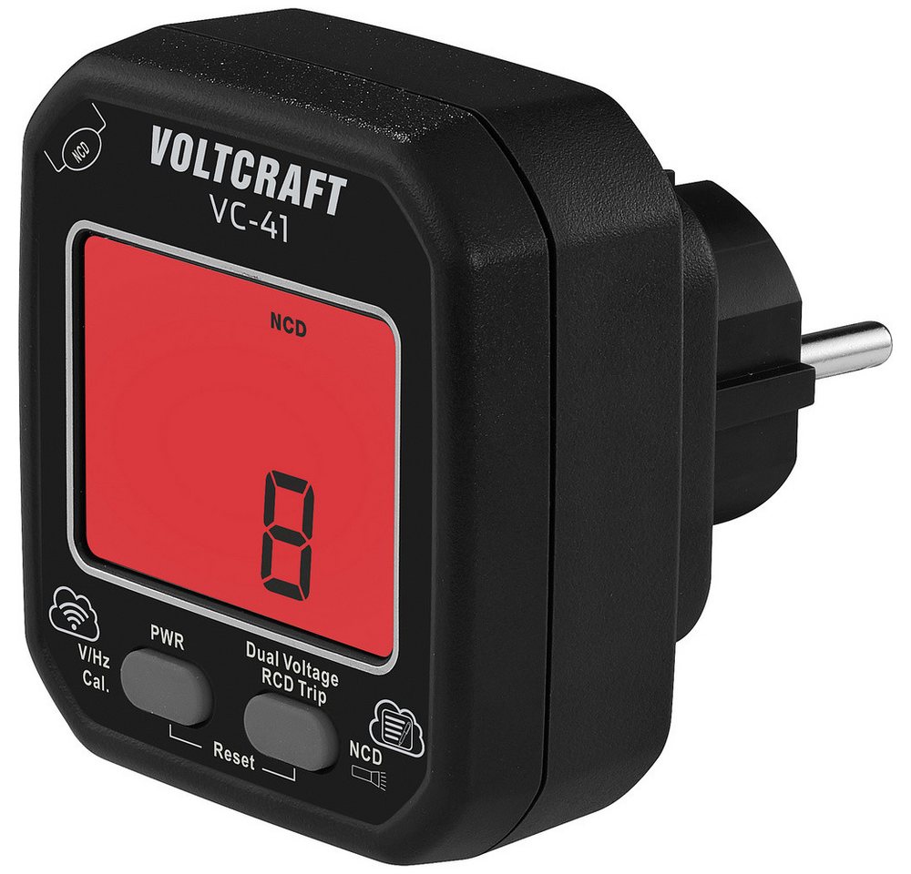 VOLTCRAFT Spannungsprüfer VOLTCRAFT VC-41 Steckdosentester CAT II 250 V LCD, (VC-41) von VOLTCRAFT