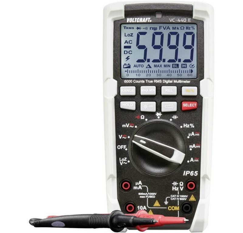 VOLTCRAFT Spannungsprüfer VOLTCRAFT VC-440 E Hand-Multimeter digital Strahlwassergeschützt (IP6, (VC-440 E) von VOLTCRAFT