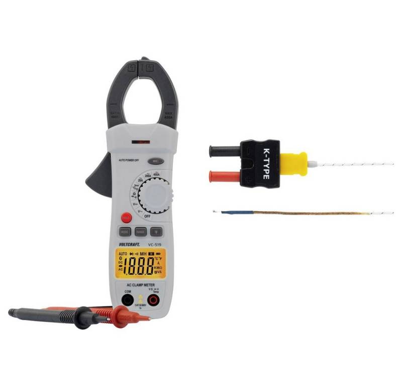 VOLTCRAFT Spannungsprüfer VOLTCRAFT VC-519 Stromzange digital CAT III 600 V Anzeige (Counts):, (VC-519) von VOLTCRAFT