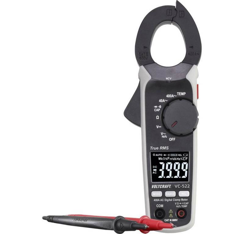 VOLTCRAFT Spannungsprüfer VOLTCRAFT VC-522 (ISO) Stromzange kalibriert (ISO) digital CAT III 60, (VC-522 (ISO) von VOLTCRAFT