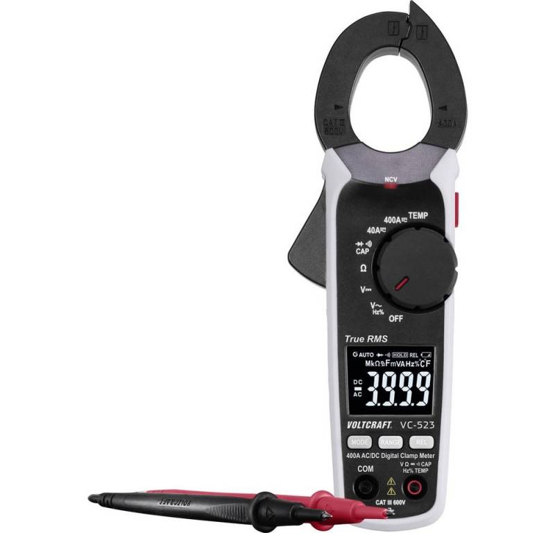 VOLTCRAFT Spannungsprüfer VOLTCRAFT VC-523 Stromzange digital CAT III 600 V Anzeige (Counts):, (VC-523) von VOLTCRAFT
