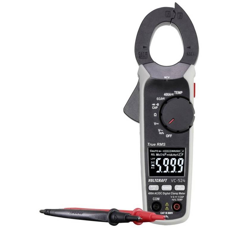 VOLTCRAFT Spannungsprüfer VOLTCRAFT VC-524 Stromzange digital CAT III 600 V Anzeige (Counts):, (VC-524) von VOLTCRAFT