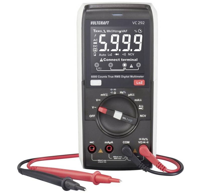 VOLTCRAFT Spannungsprüfer VOLTCRAFT VC292 Hand-Multimeter kalibriert (ISO) digital CAT III 600, (VC292) von VOLTCRAFT