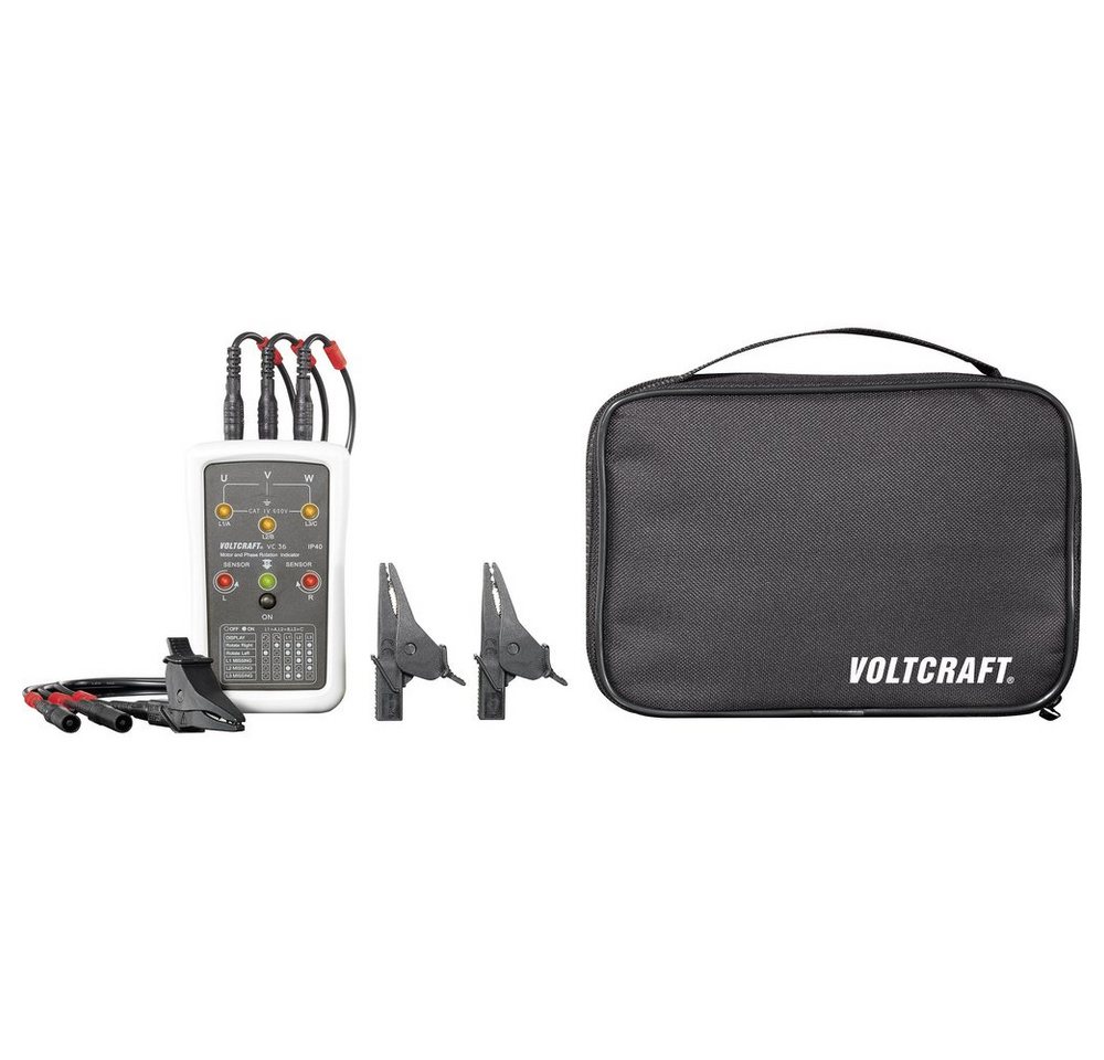 VOLTCRAFT Spannungsprüfer VOLTCRAFT VC36 Drehfeldtester CAT IV 600 V LED, (VC36) von VOLTCRAFT