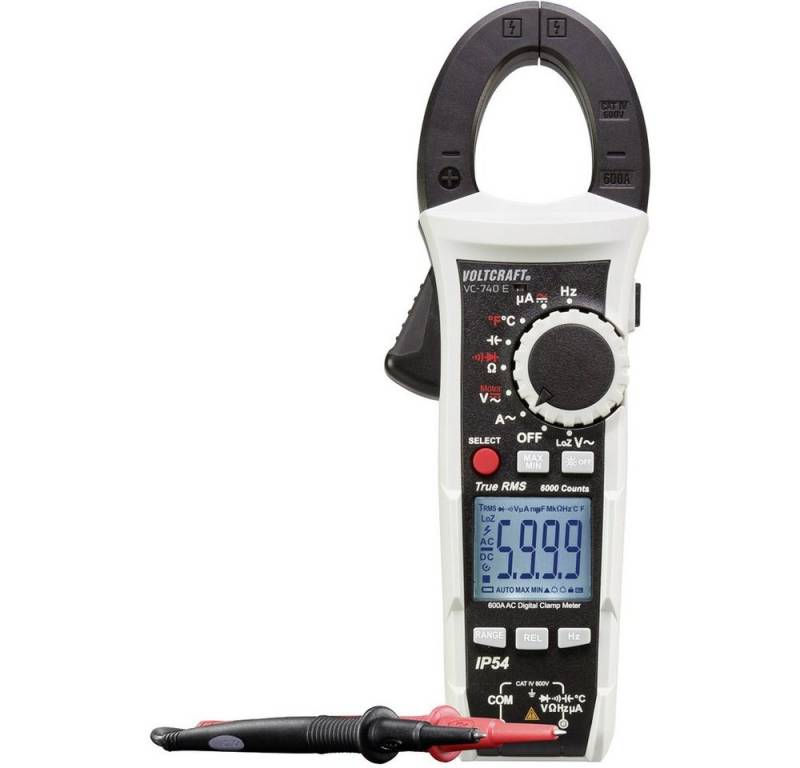 VOLTCRAFT Spannungsprüfer VOLTCRAFT VC740 (K) Stromzange, Hand-Multimeter kalibriert (ISO) digit, (VC740 (K) von VOLTCRAFT