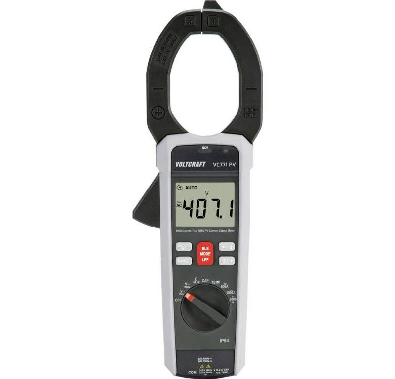 VOLTCRAFT Spannungsprüfer VOLTCRAFT VC771 PV STROMZANGE 2000 A (DC), 1500 A (AC) digital CAT II, (VOLTCRAFT VC771 PV STROMZANGE) von VOLTCRAFT
