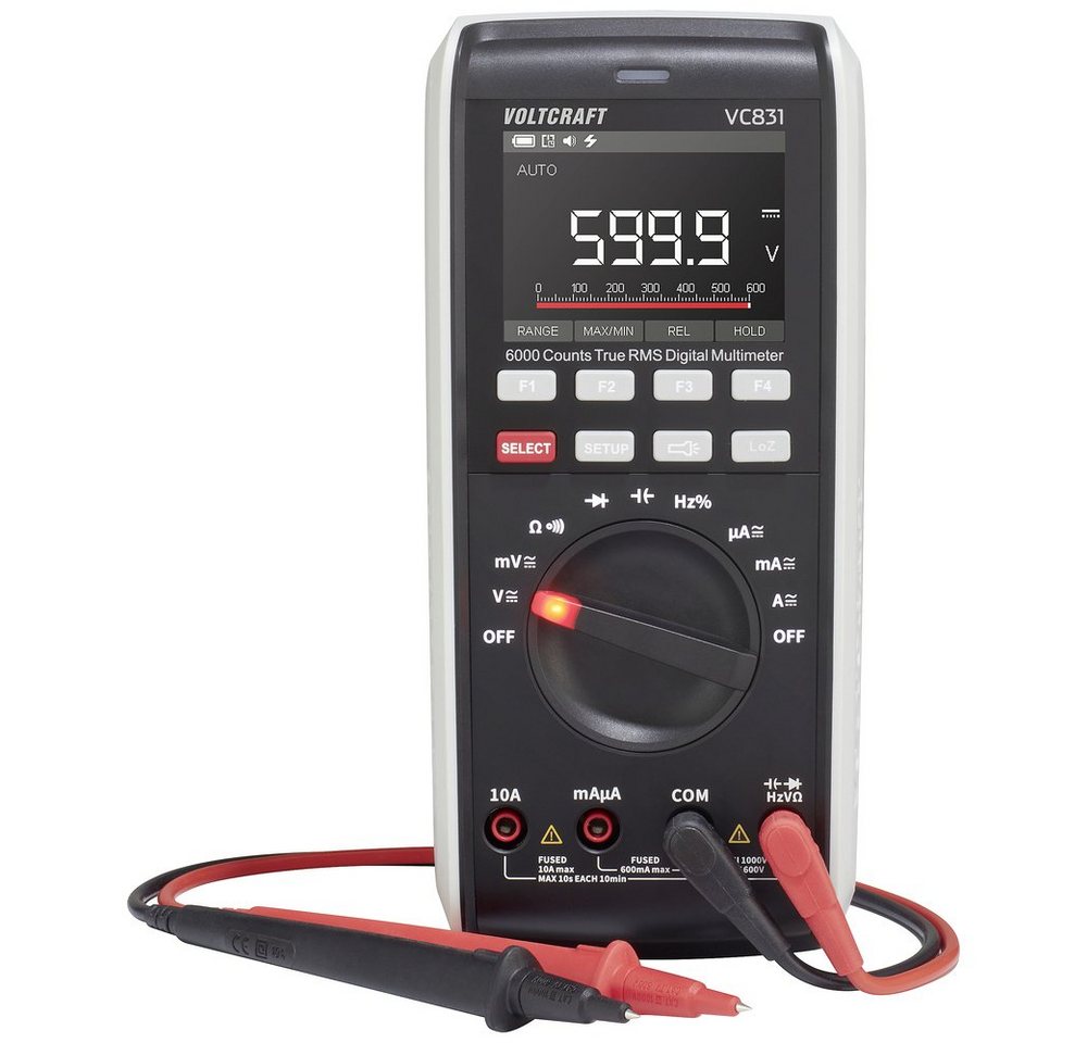 VOLTCRAFT Spannungsprüfer VOLTCRAFT VC831 Hand-Multimeter kalibriert (ISO) digital CAT III 1000, (VC831) von VOLTCRAFT