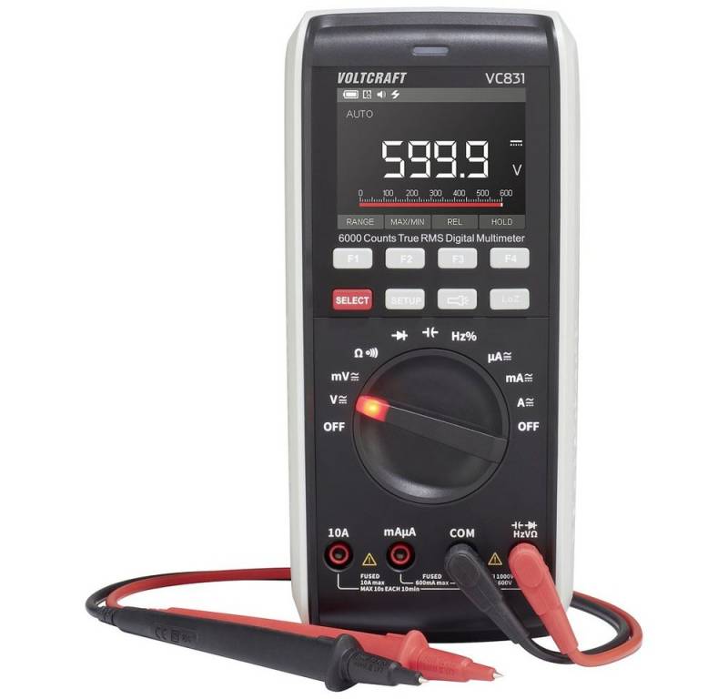 VOLTCRAFT Spannungsprüfer VOLTCRAFT VC831 Hand-Multimeter kalibriert (ISO) digital CAT III 1000, (VC831) von VOLTCRAFT